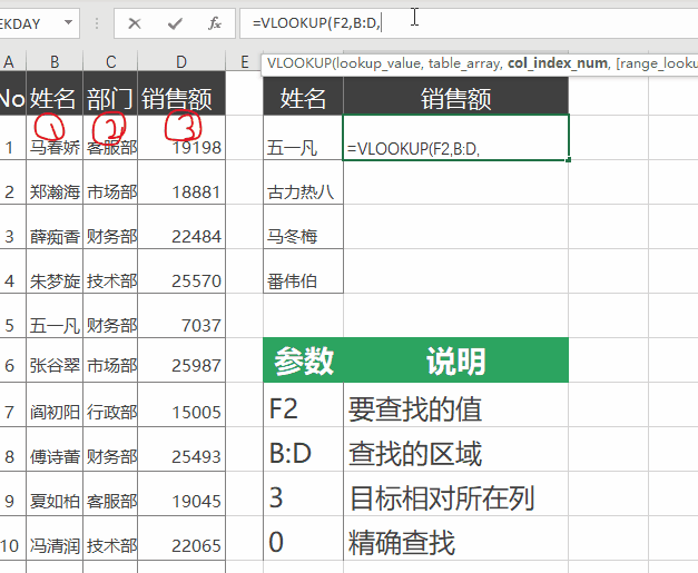整列使用vlookup函数（40秒教你掌握Vlookup函数）(6)