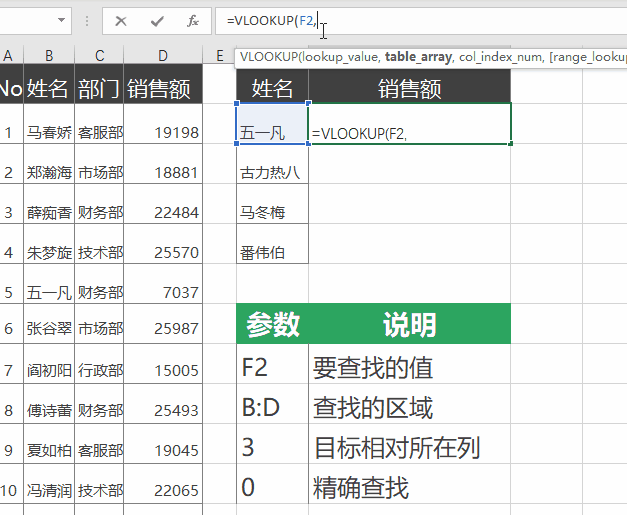 整列使用vlookup函数（40秒教你掌握Vlookup函数）(5)
