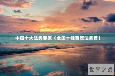 ​中国十大法务专家（全国十佳首席法务官）