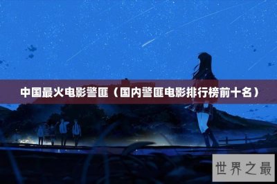 ​中国最火电影警匪（国内警匪电影排行榜前十名）