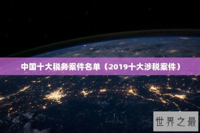 ​中国十大税务案件名单（2019十大涉税案件）