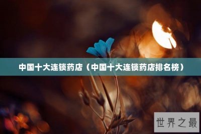 ​中国十大连锁药店（中国十大连锁药店排名榜）