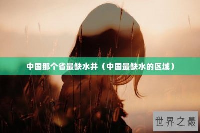 ​中国那个省最缺水井（中国最缺水的区域）