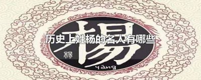 ​姓杨的历史名人都有哪些 姓杨的历史名人有哪些?