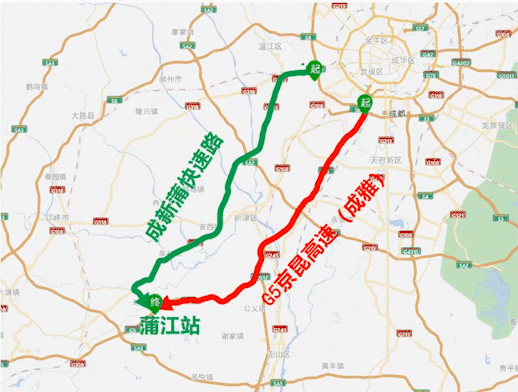 2、成都出发，经成雅高速到大邑县大邑镇，沿成乐高速前往七娘山。