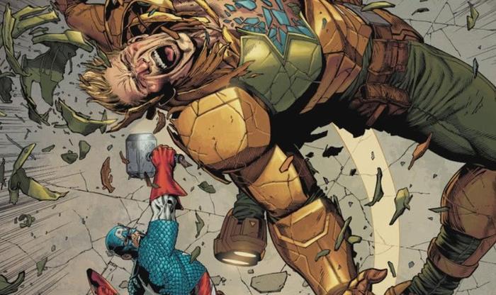 漫威最强黑化美队诞生,穿钢铁侠战甲,被真美队抡雷神锤干翻