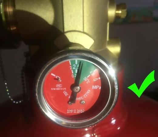 灭火器的压力表指针在哪里为正常