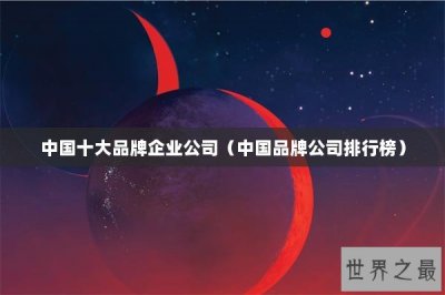 ​中国十大品牌企业公司（中国品牌公司排行榜）