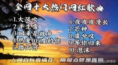 ​十大热门网红歌曲，你都听过吗？每首都好好听