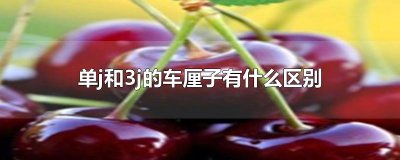 ​单j和3j的车厘子有什么区别