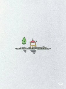 ​（121）干净清新的风景简笔画，一眼就爱上，简单好学，赶紧收藏