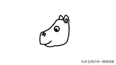 ​每天学一幅简笔画--可爱的犀牛简笔画画法
