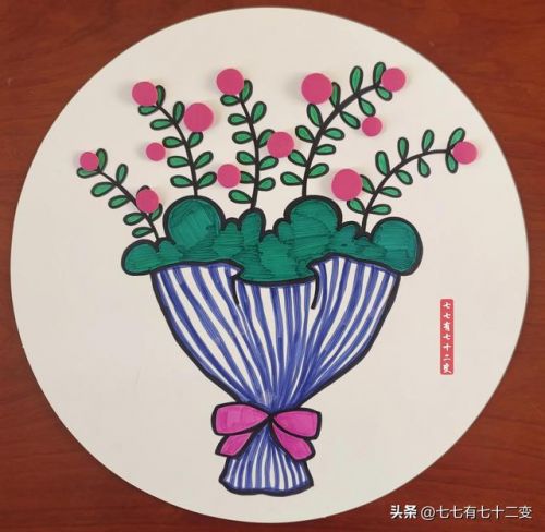 母亲节简笔画简单又漂亮彩色(母亲节简笔画贺卡)-第2张图片-
