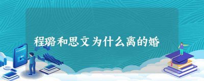 ​程璐和思文为什么离的婚(程璐和思文为什么离婚)