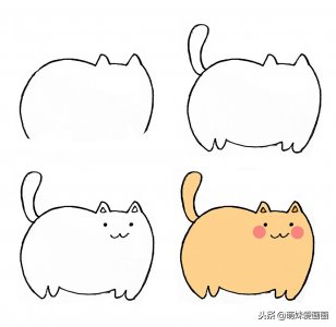 ​简单画一只猫怎么画？跟着步骤来吧，适用初学者哦