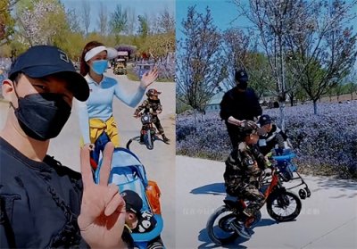 ​嘎子哥谢孟伟带娇妻出游妻子肤白貌美颜值高，俩儿子五官太像爸