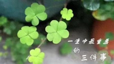 ​人这一生中最重要的三件事，缺任何一个都不算成功！