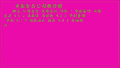 ​中国食品公司排行榜