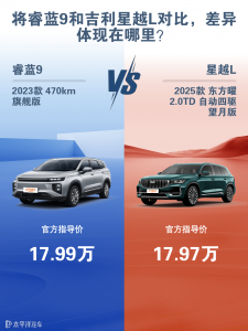 吉利睿蓝9报价及图片：和星越L对比有哪些差异
