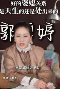 向太自曝：如果我的儿媳不是郭碧婷，那我未必是好婆婆