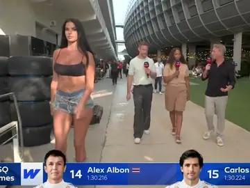 1米8的克罗地亚女模现身F1赛场,令摄影师分神,“最性感球迷”争议多