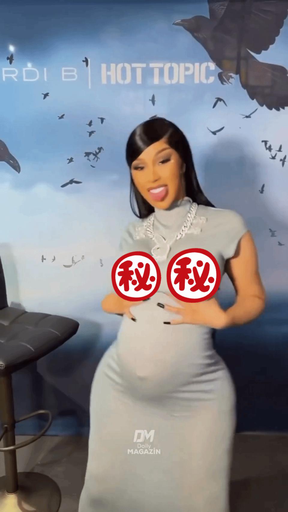 辣眼!Cardi B怀孕真空逛商场拍MV:老外也看傻了